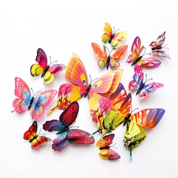 Double Layer 3D Butterfly Shaped Wall Sticker 12 pcs Set